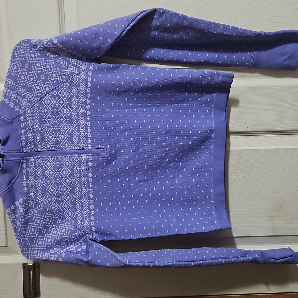 DSG Momentum Seamless 1/4 Zip: Frozen Purple Fair Isle: New With Tags: SIZE L